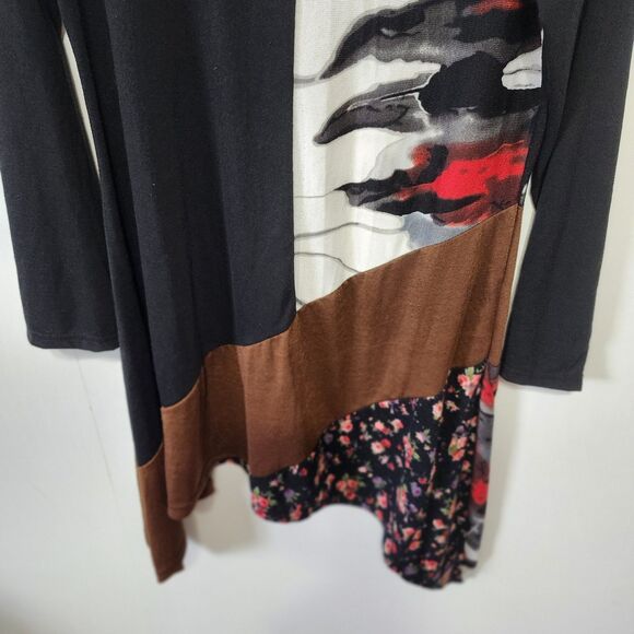 Highness Women 1X Asymmetrical Tunic Dress Art Wear Patchwork Lagenlook - Picture 4 of 11